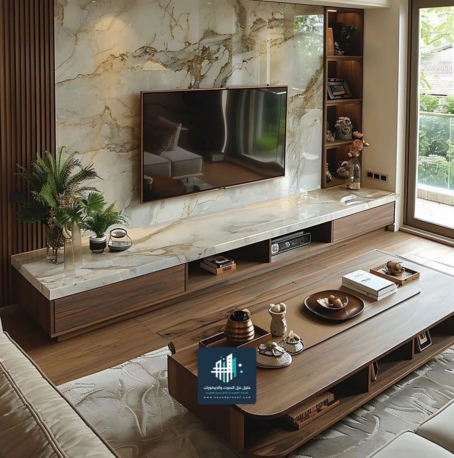 ديكور تلفزيون خشب الخبر