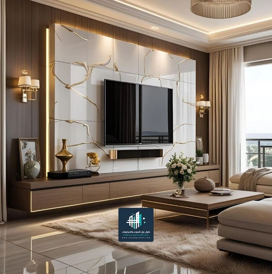 ديكور تلفزيون خشب الخبر